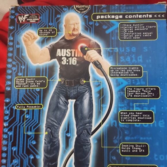 Jakks Pacific Vtg Titan Sports WWF Stone Cold Internet-Active Electronic Figure - Picture 14 of 16